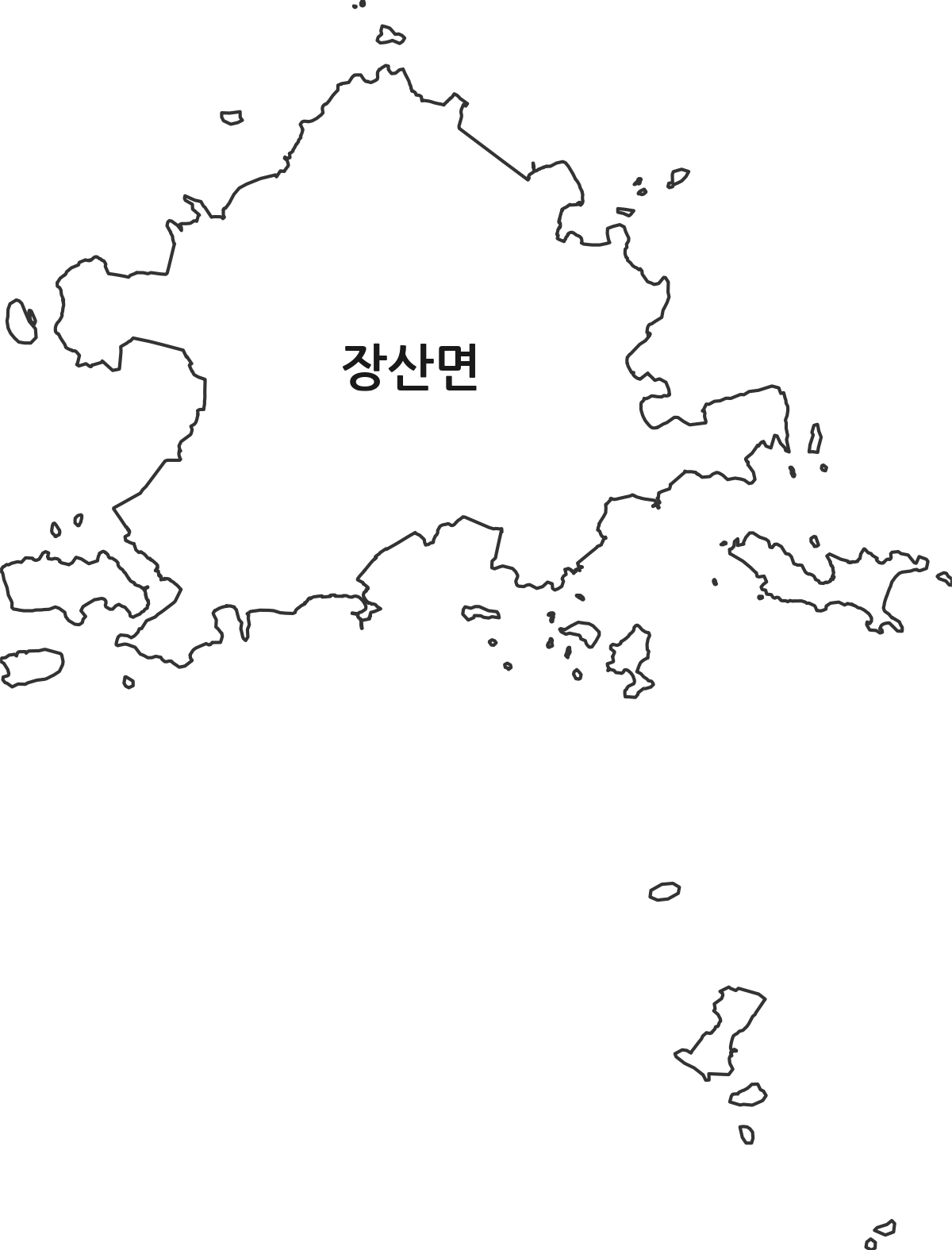 전라남도 신안군 장산면 법정동 행정구역 경계 지도