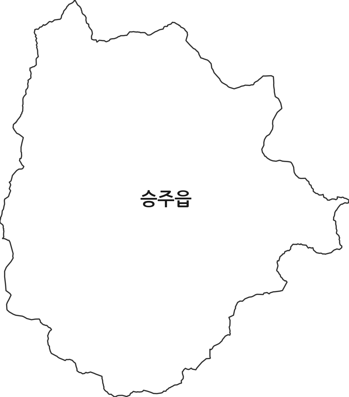 전라남도 순천시 승주읍 행정동 행정구역 경계 지도
