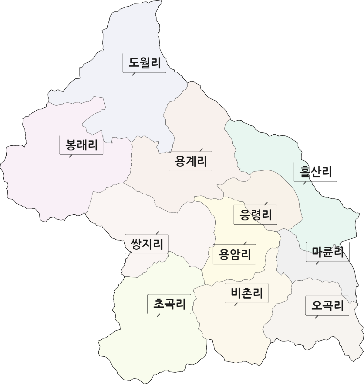 전라남도 순천시 상사면 법정동 리 구분 행정구역 경계 지도