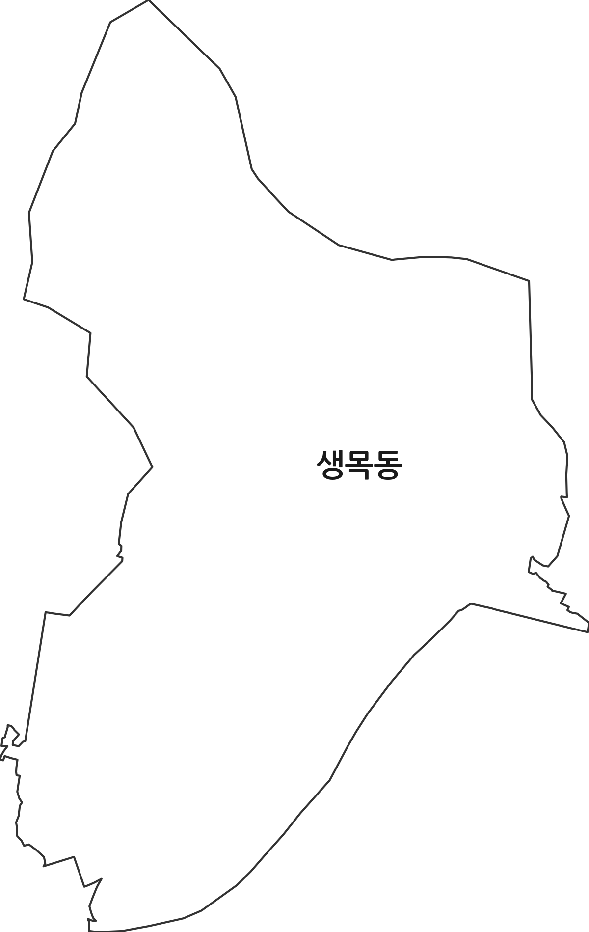 전라남도 순천시 생목동 법정동 행정구역 경계 지도