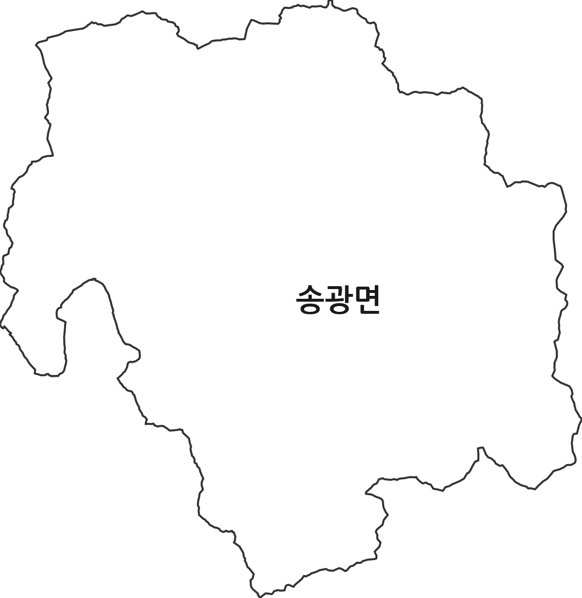 전라남도 순천시 송광면 법정동 행정구역 경계 지도