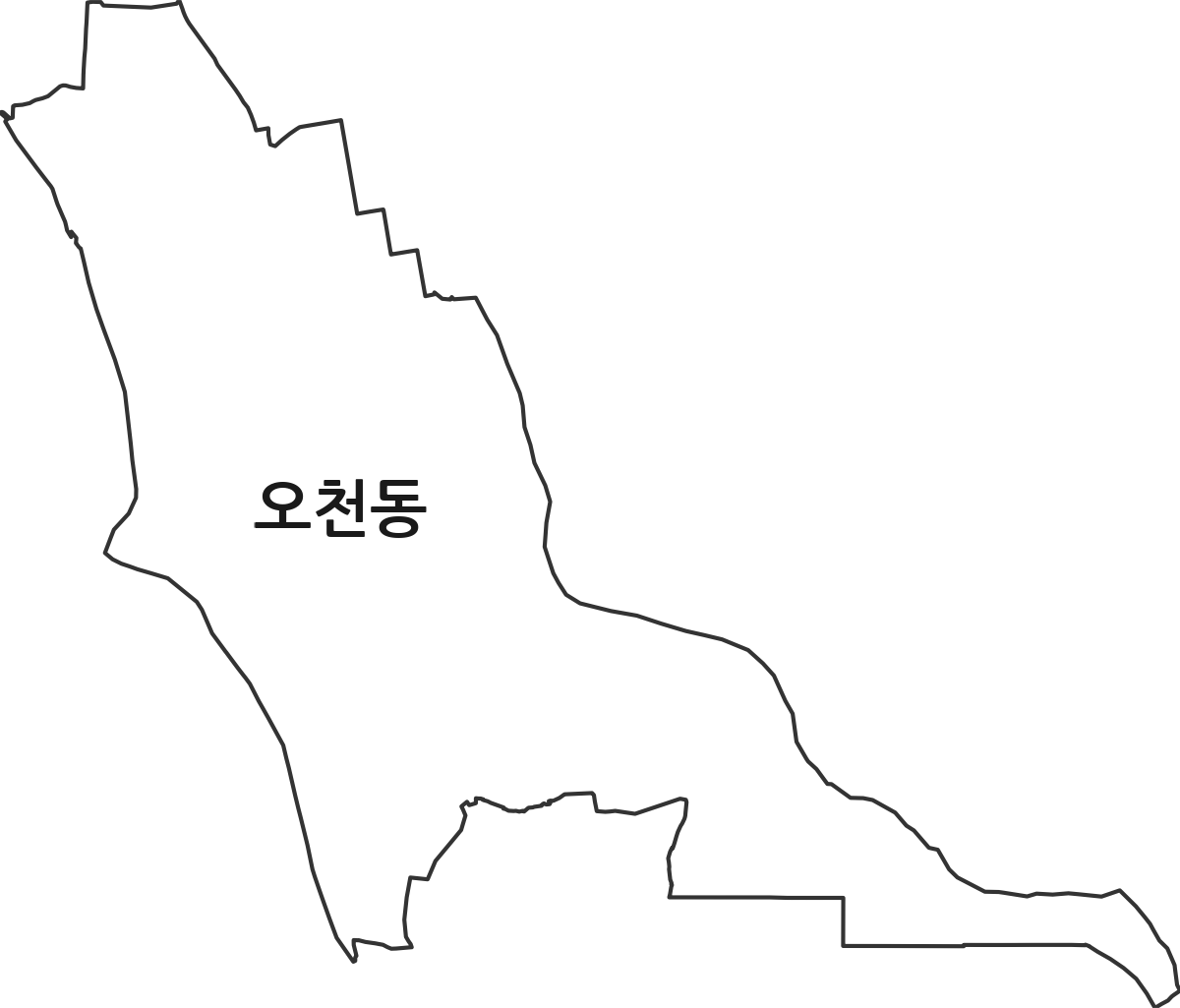 전라남도 순천시 오천동 법정동 행정구역 경계 지도