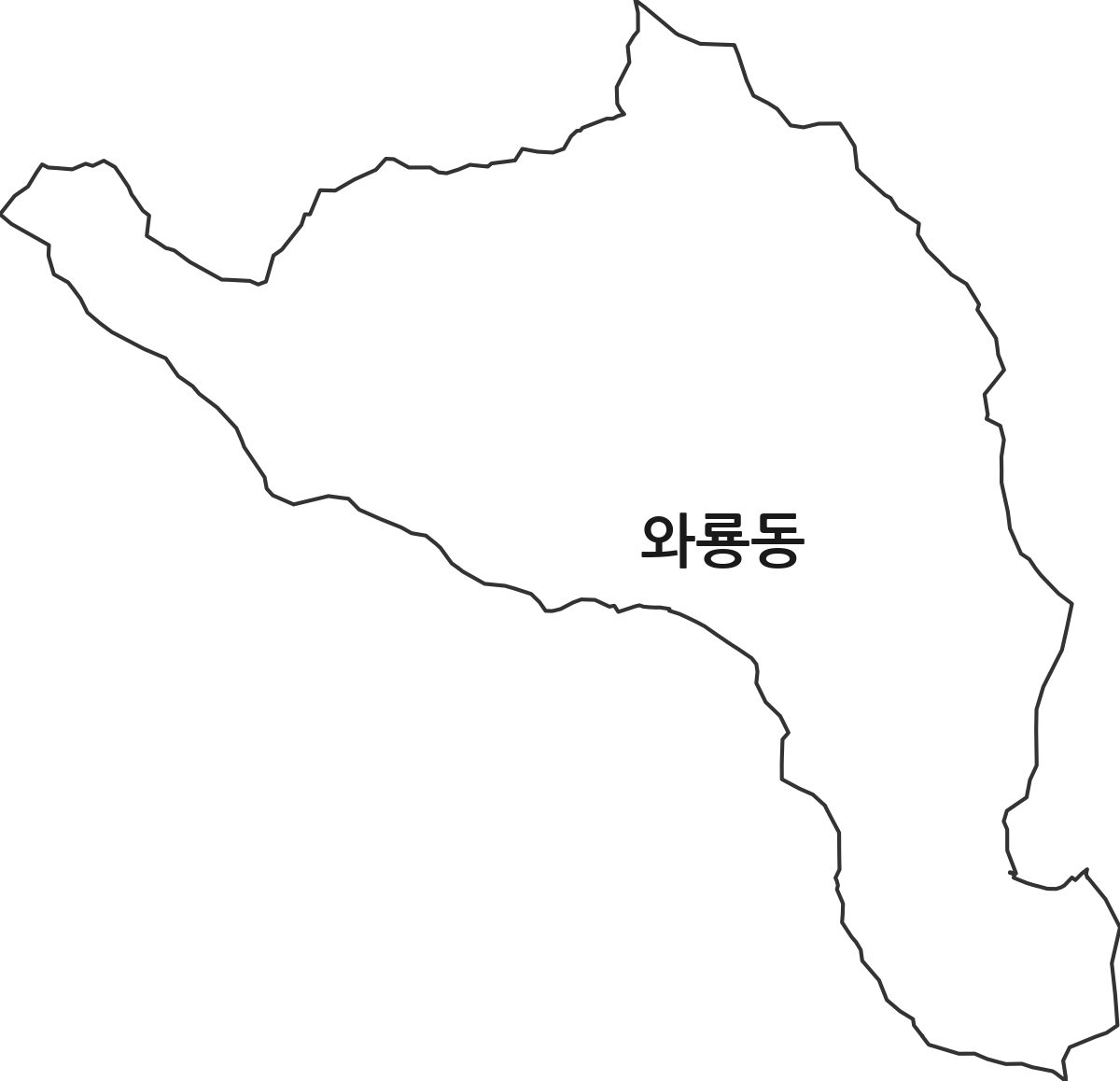 전라남도 순천시 와룡동 법정동 행정구역 경계 지도