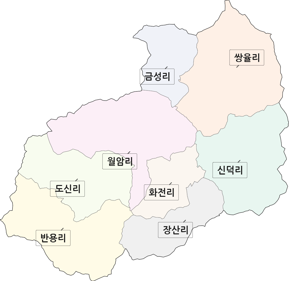 전라남도 순천시 외서면 법정동 리 구분 행정구역 경계 지도