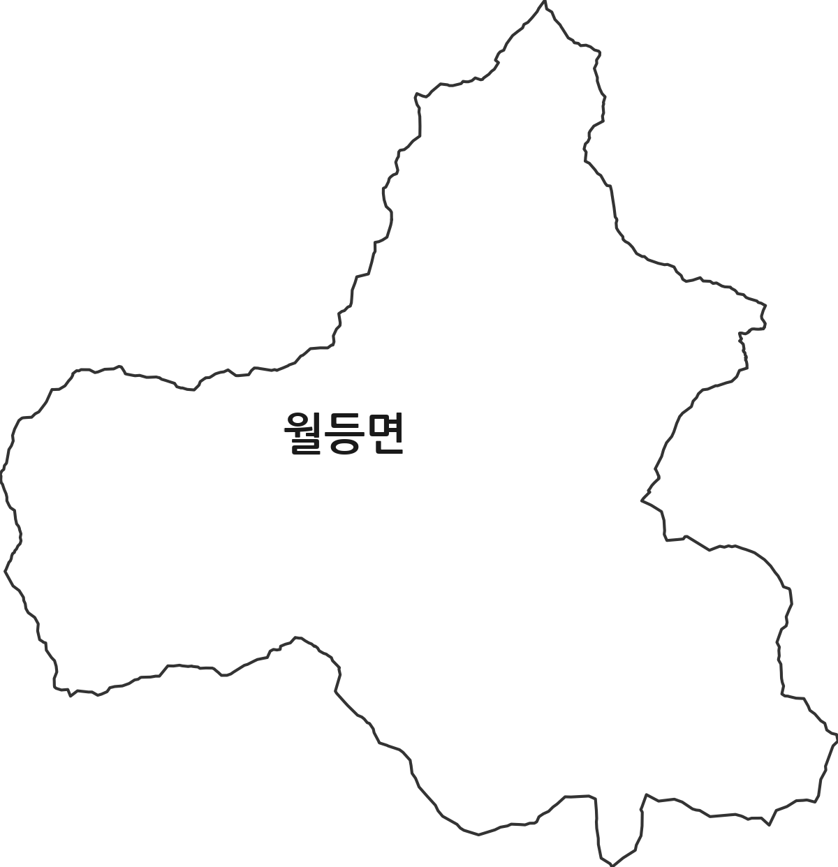 전라남도 순천시 월등면 법정동 행정구역 경계 지도