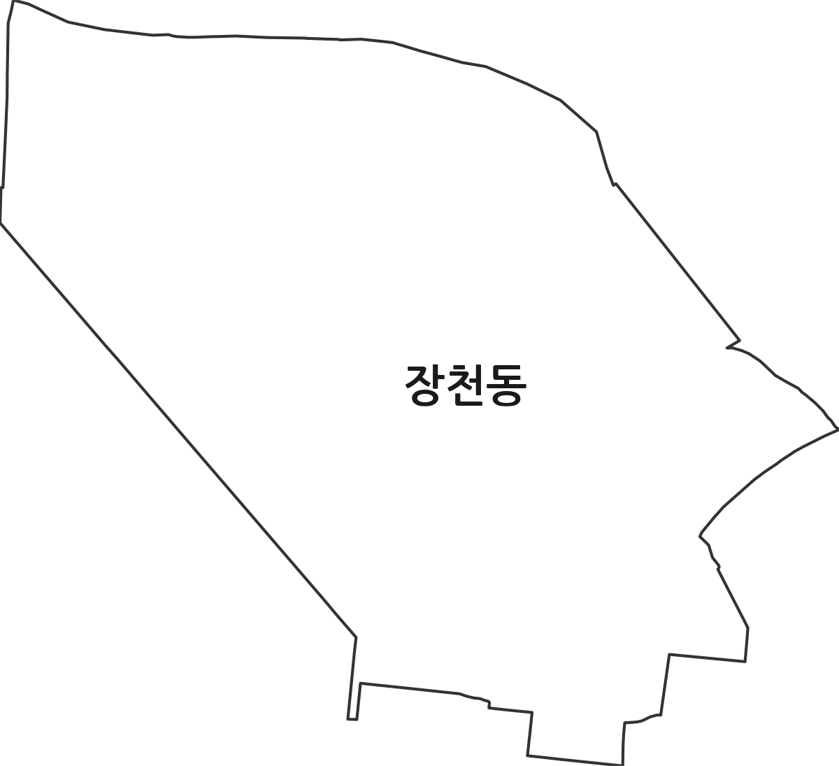 전라남도 순천시 장천동 법정동 행정구역 경계 지도