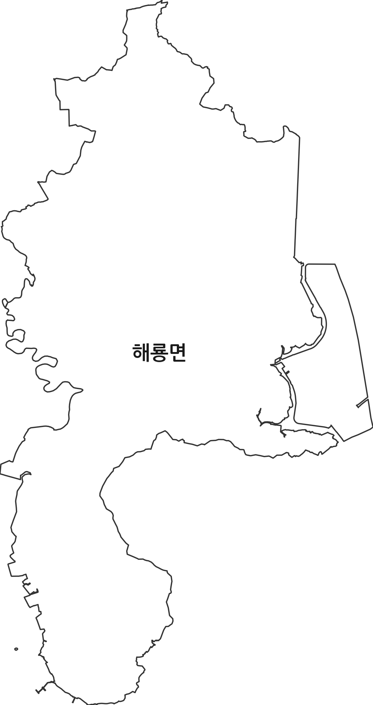 전라남도 순천시 해룡면 법정동 행정구역 경계 지도