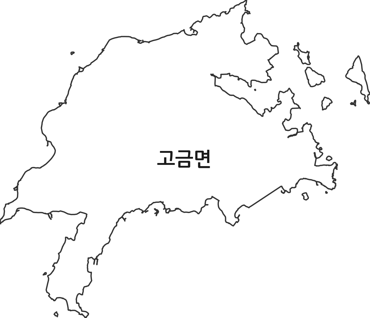 전라남도 완도군 고금면 행정동 행정구역 경계 지도