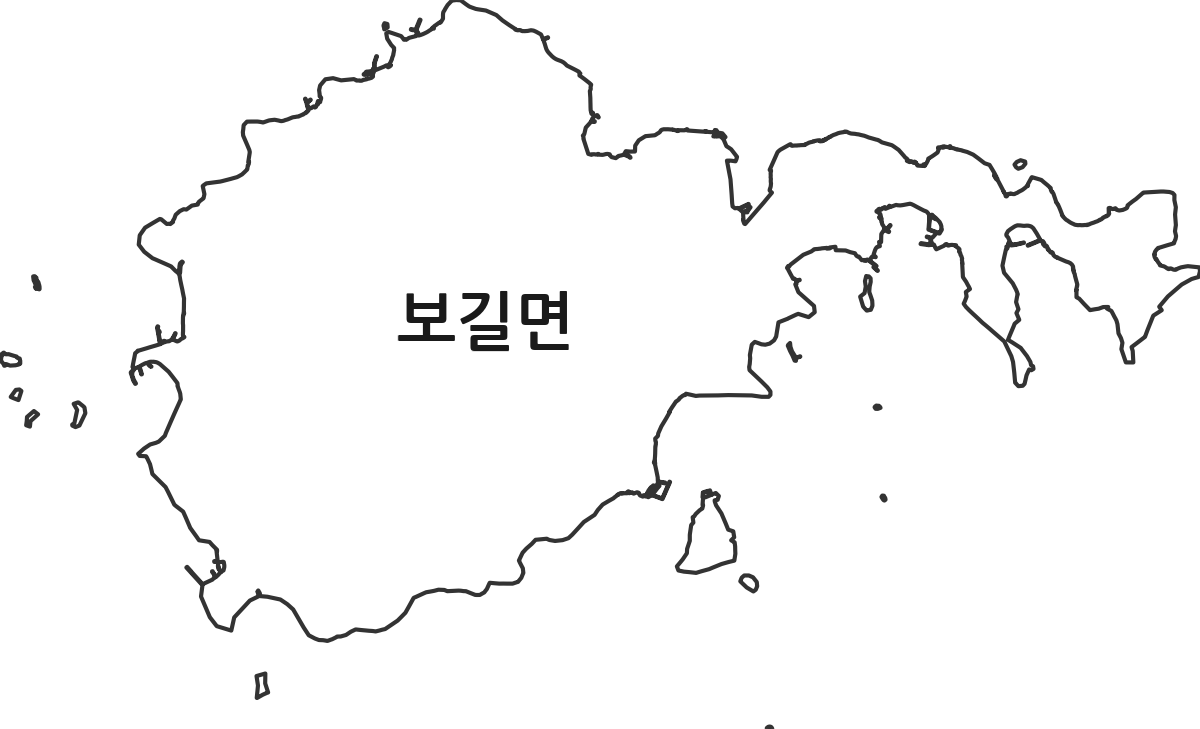 전라남도 완도군 보길면 행정동 행정구역 경계 지도