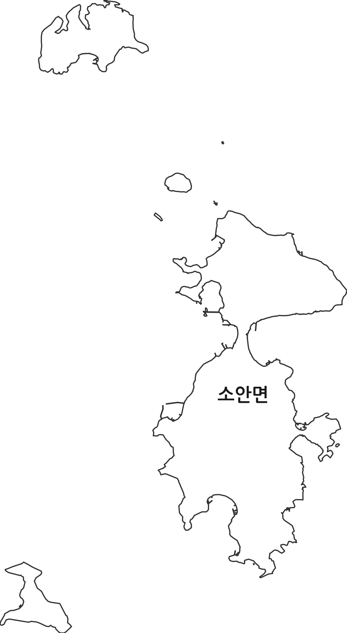 전라남도 완도군 소안면 행정동 행정구역 경계 지도