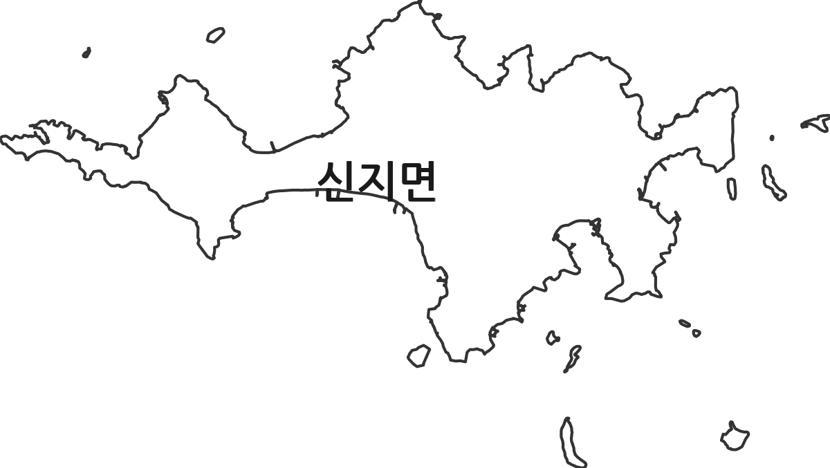전라남도 완도군 신지면 행정동 행정구역 경계 지도