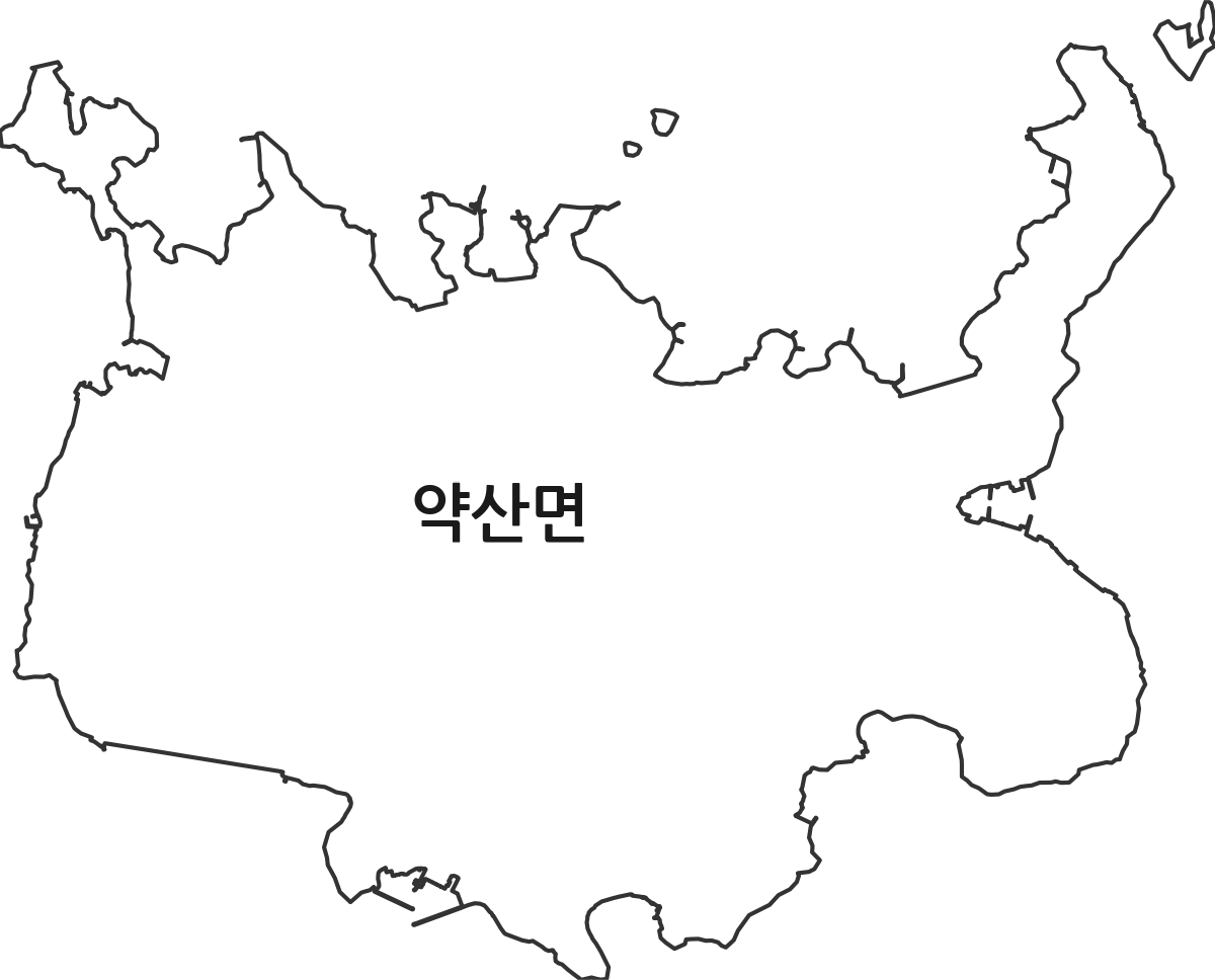 전라남도 완도군 약산면 행정동 행정구역 경계 지도