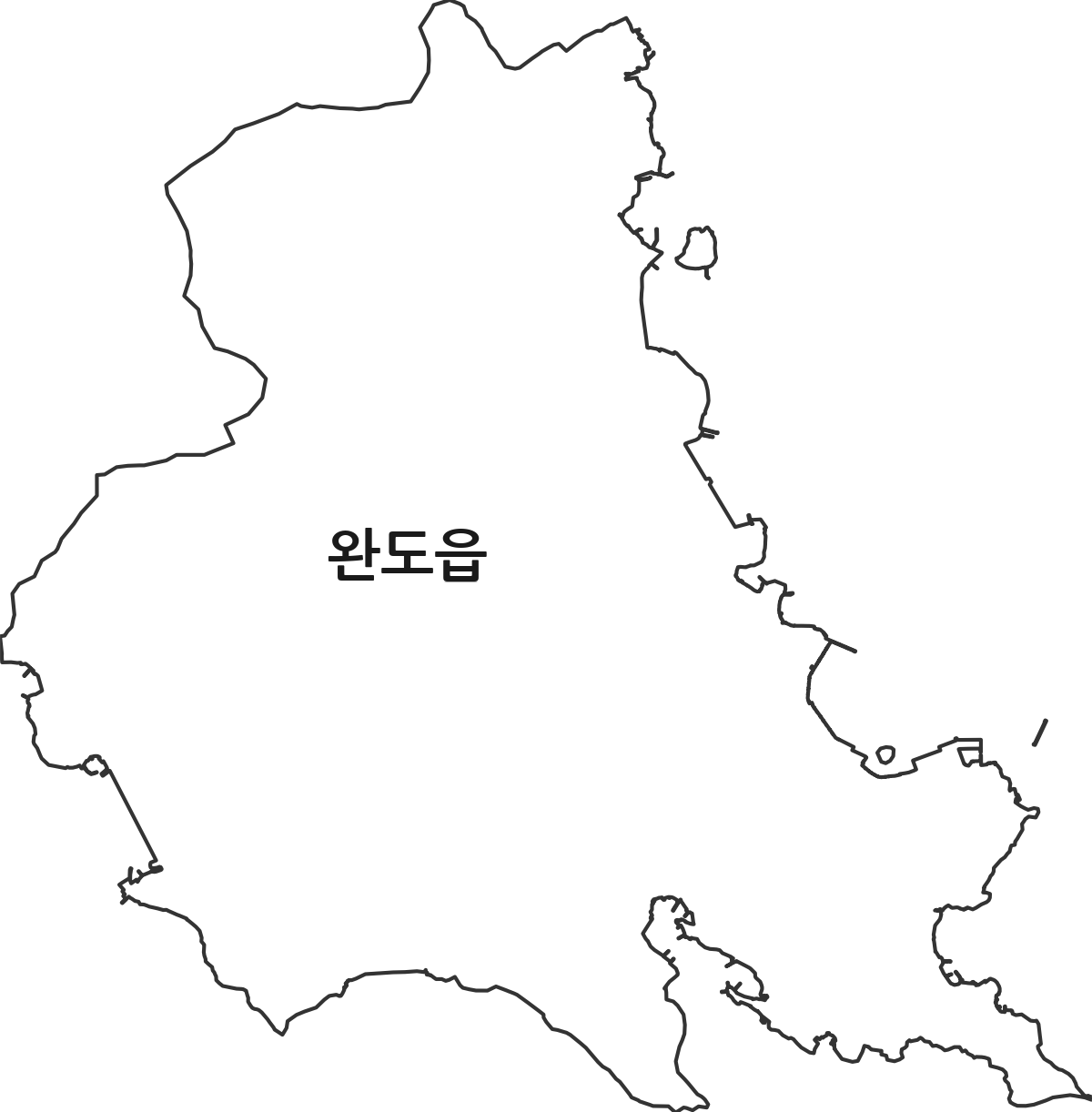 전라남도 완도군 완도읍 행정동 행정구역 경계 지도