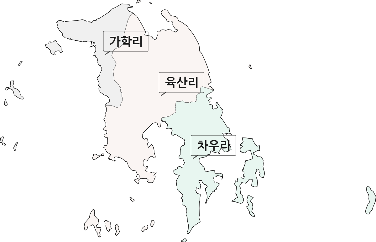 전라남도 완도군 금당면 법정동 리 구분 행정구역 경계 지도