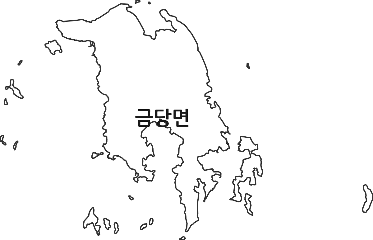 전라남도 완도군 금당면 법정동 행정구역 경계 지도