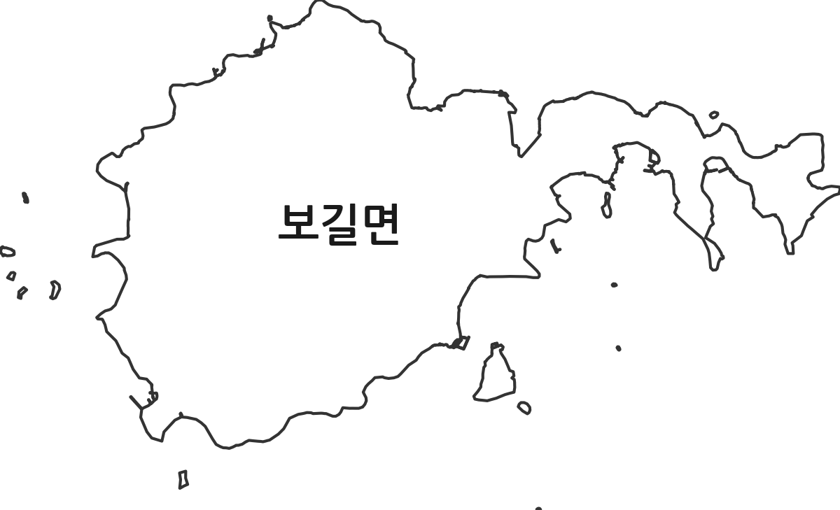 전라남도 완도군 보길면 법정동 행정구역 경계 지도