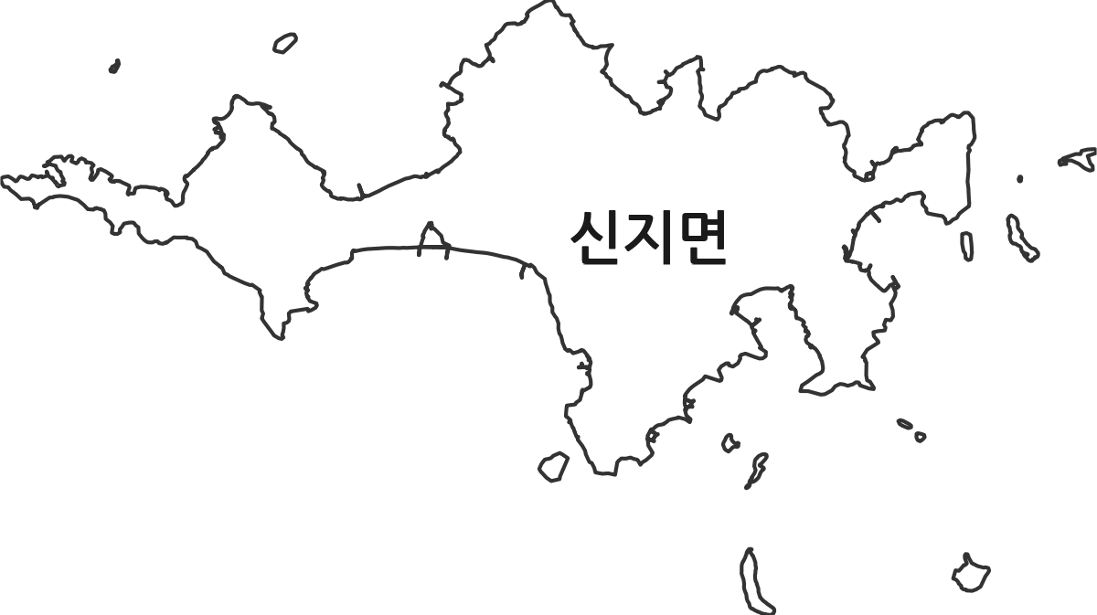 전라남도 완도군 신지면 법정동 행정구역 경계 지도