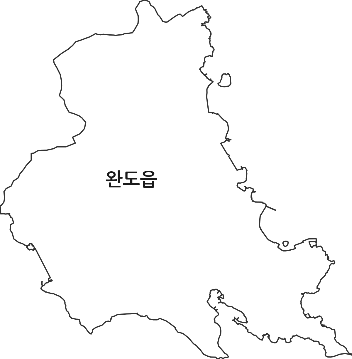 전라남도 완도군 완도읍 법정동 행정구역 경계 지도