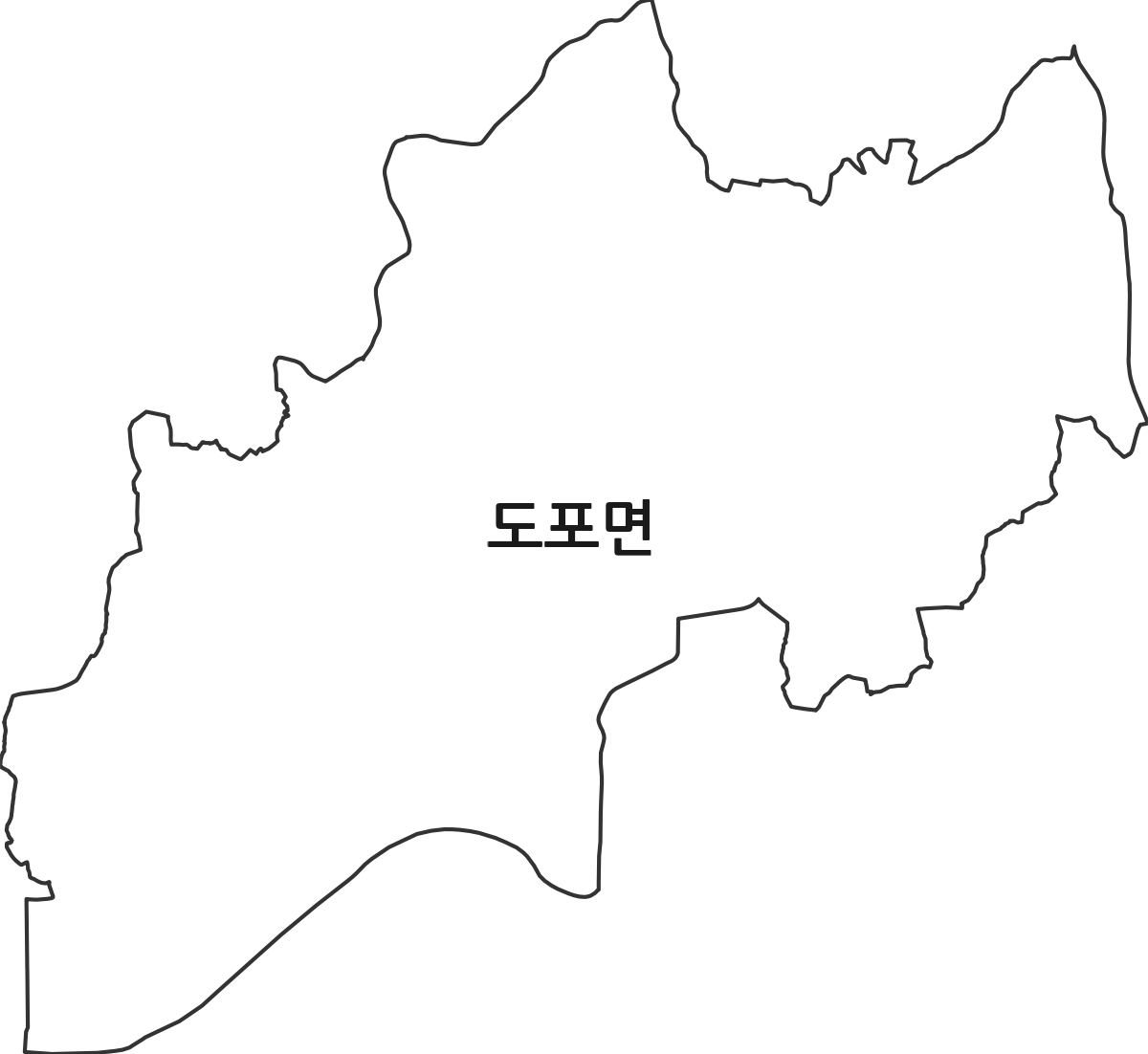 전라남도 영암군 도포면 행정동 행정구역 경계 지도