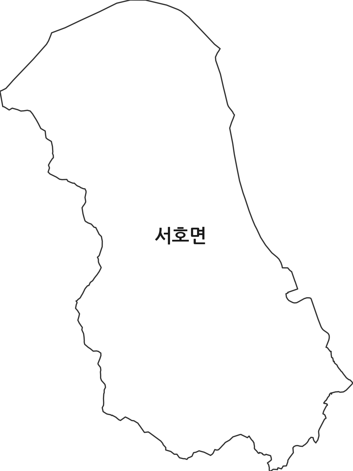 전라남도 영암군 서호면 행정동 행정구역 경계 지도