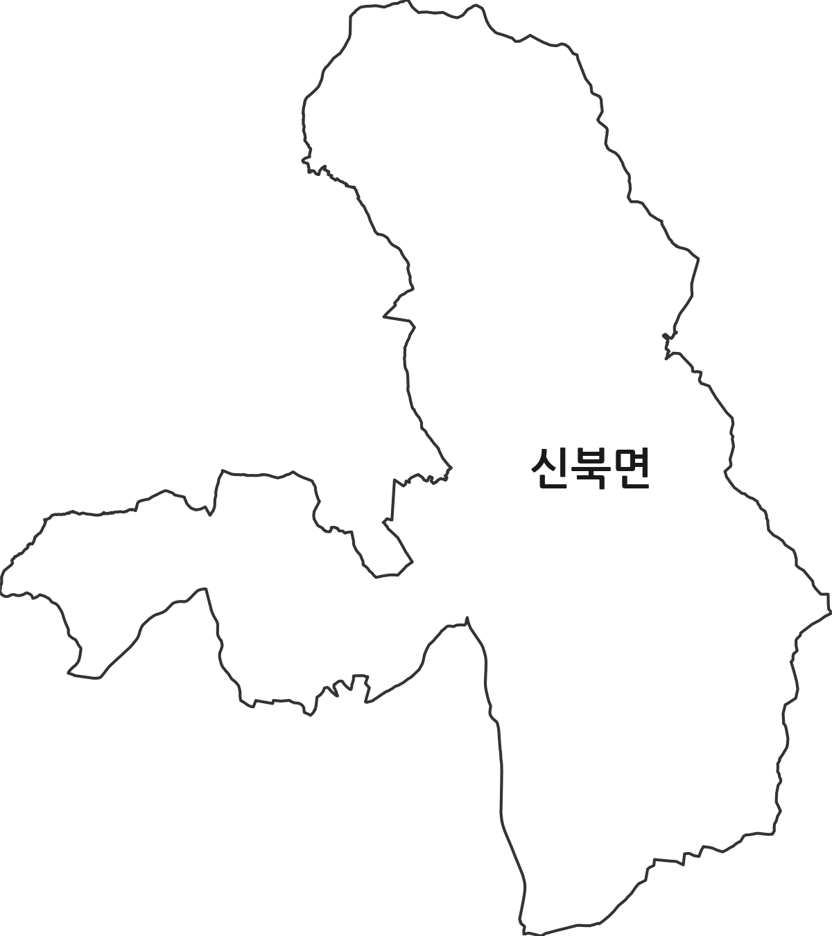 전라남도 영암군 신북면 행정동 행정구역 경계 지도