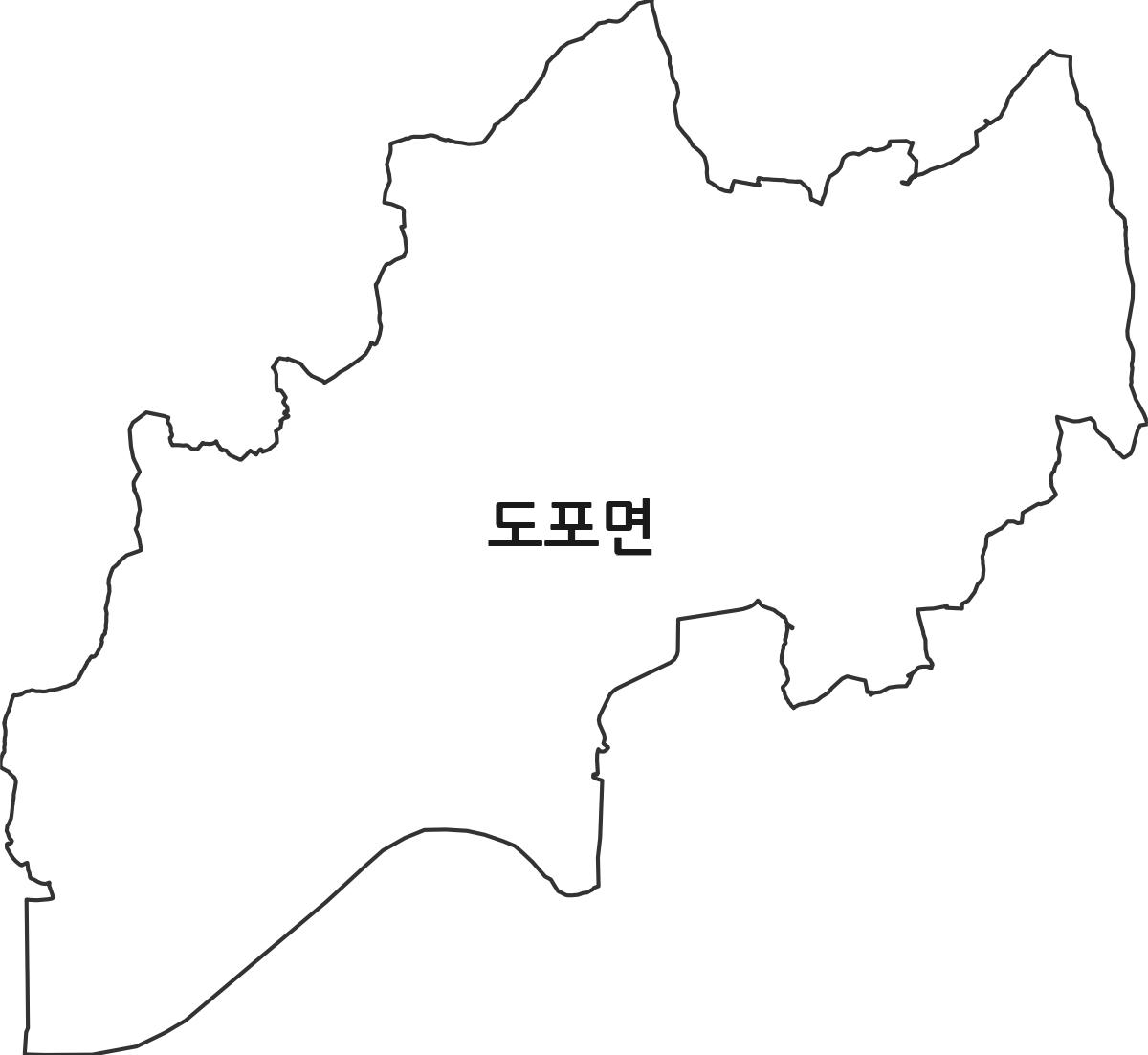 전라남도 영암군 도포면 법정동 행정구역 경계 지도