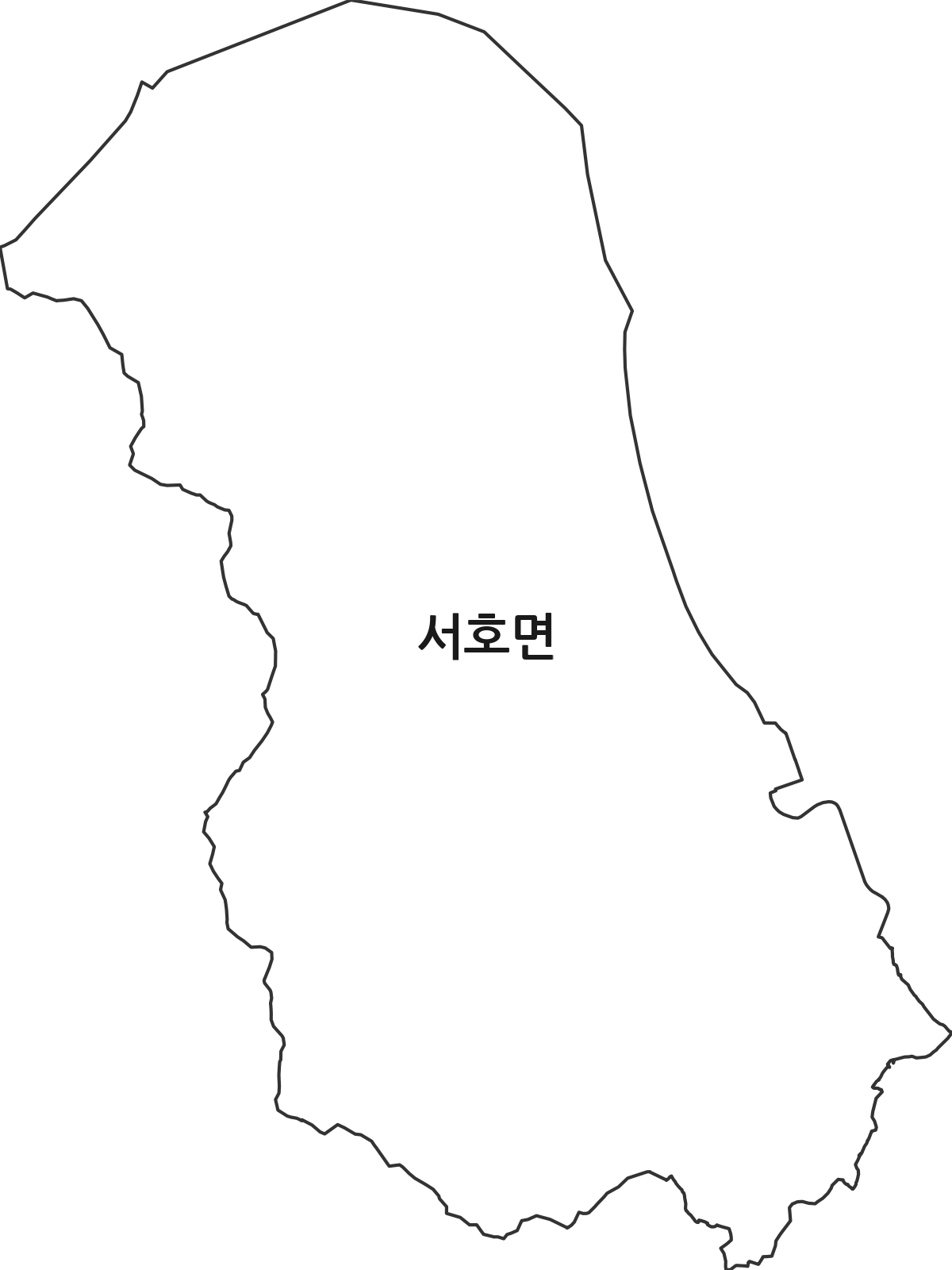 전라남도 영암군 서호면 법정동 행정구역 경계 지도
