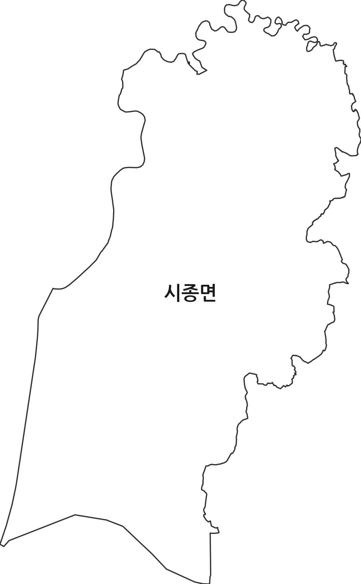전라남도 영암군 시종면 법정동 행정구역 경계 지도