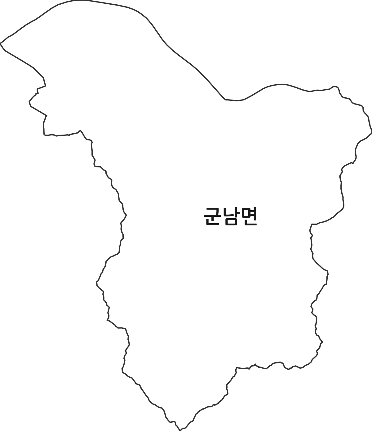 전라남도 영광군 군남면 행정동 행정구역 경계 지도