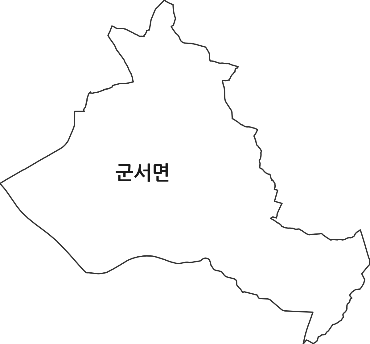 전라남도 영광군 군서면 행정동 행정구역 경계 지도