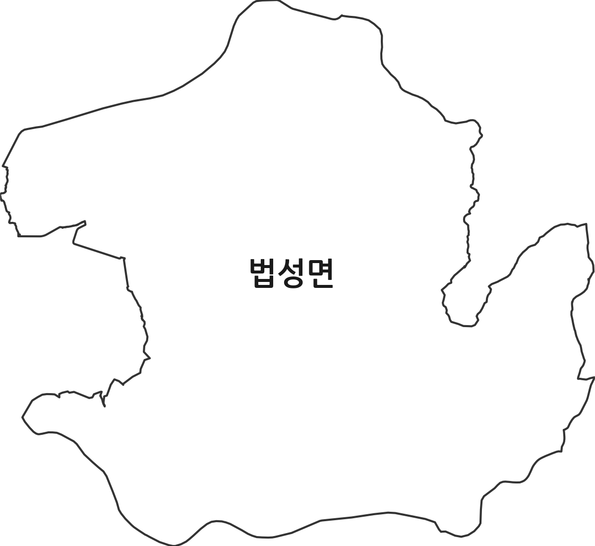 전라남도 영광군 법성면 행정동 행정구역 경계 지도