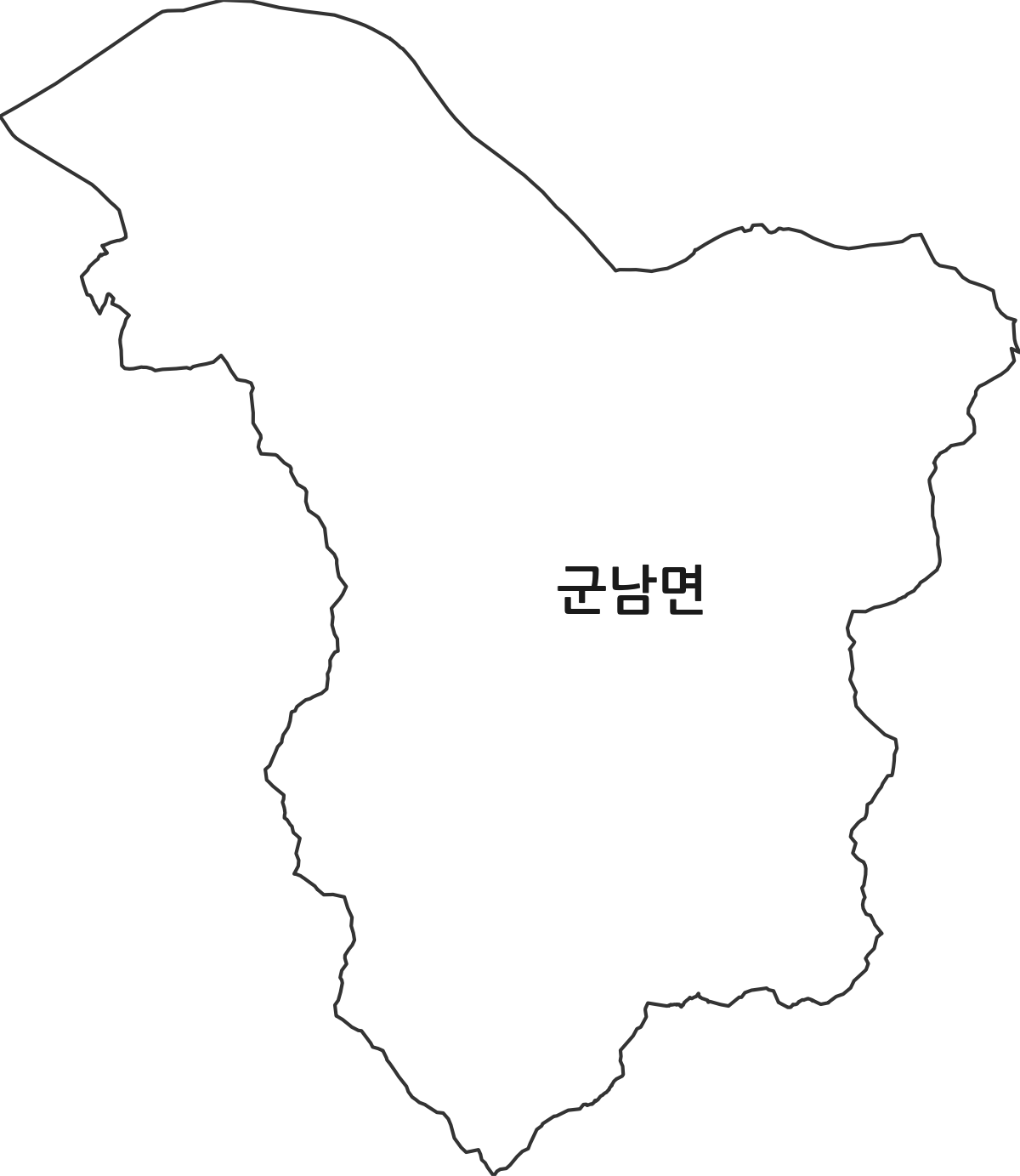 전라남도 영광군 군남면 법정동 행정구역 경계 지도