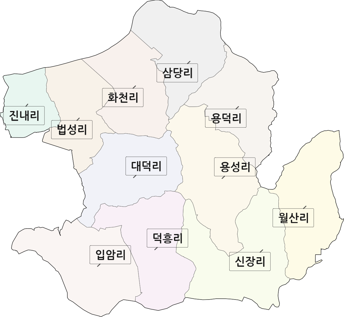 전라남도 영광군 법성면 법정동 리 구분 행정구역 경계 지도