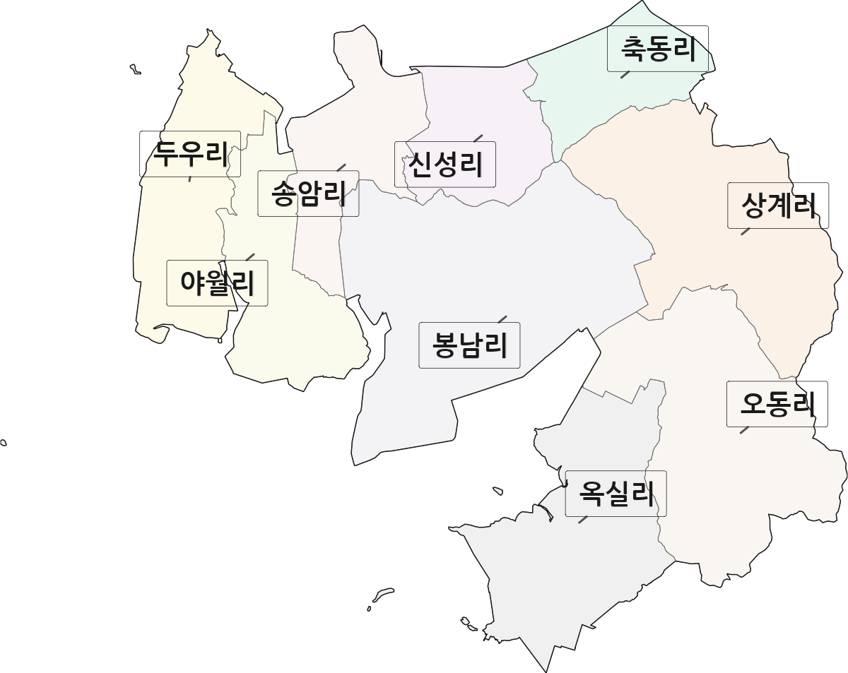 전라남도 영광군 염산면 법정동 리 구분 행정구역 경계 지도