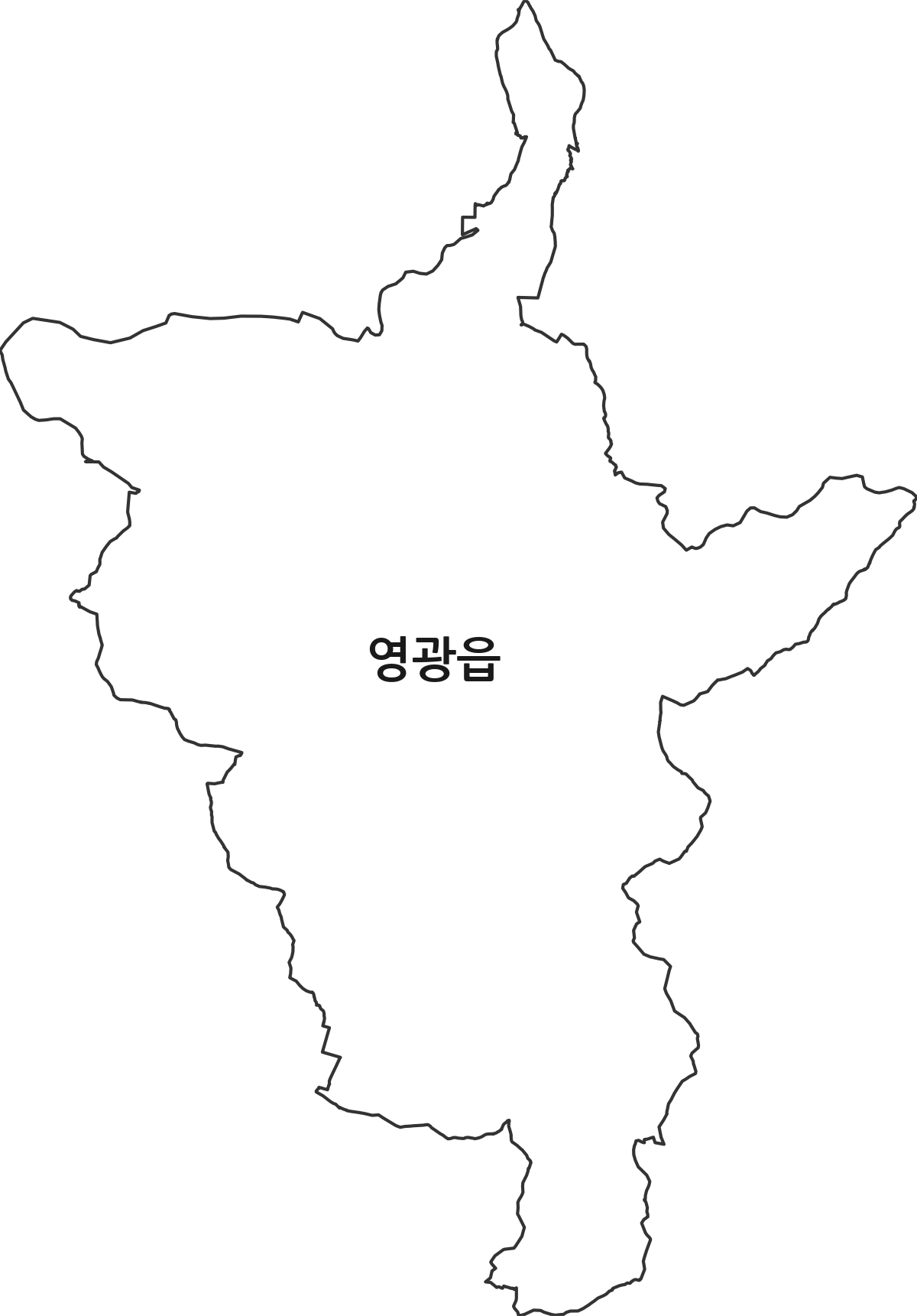 전라남도 영광군 영광읍 법정동 행정구역 경계 지도
