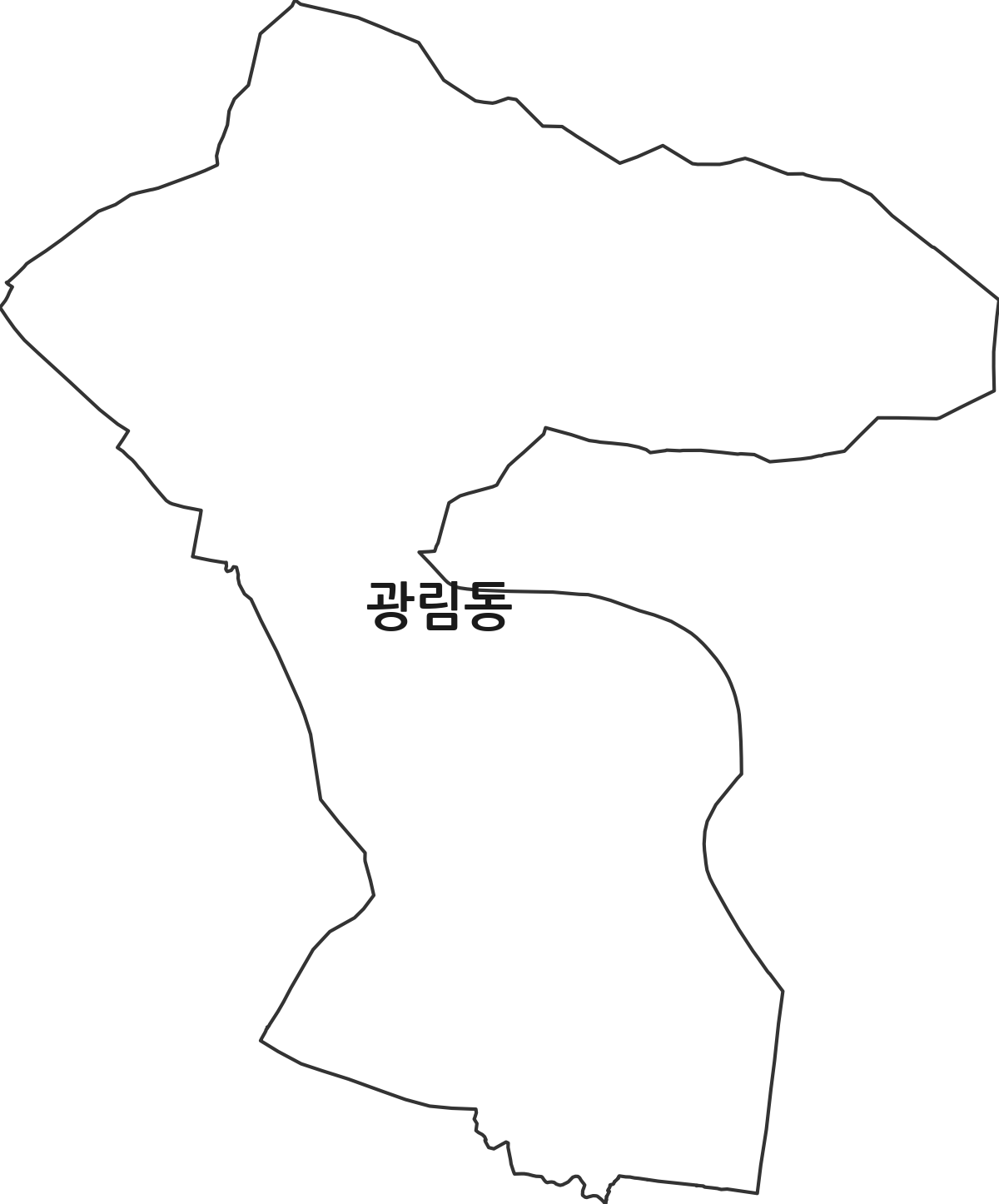 전라남도 여수시 광림동 행정동 행정구역 경계 지도