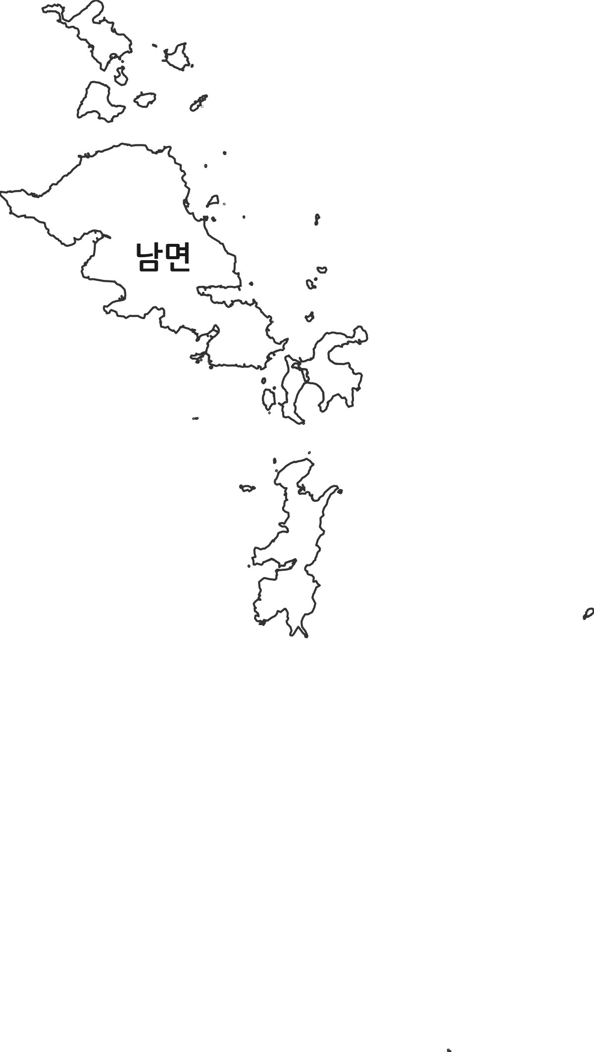 전라남도 여수시 남면 행정동 행정구역 경계 지도
