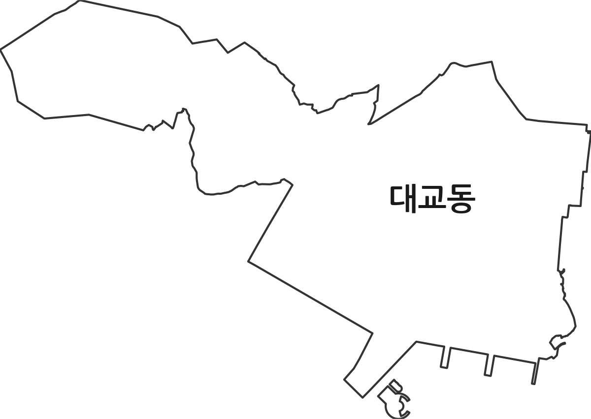전라남도 여수시 대교동 행정동 행정구역 경계 지도