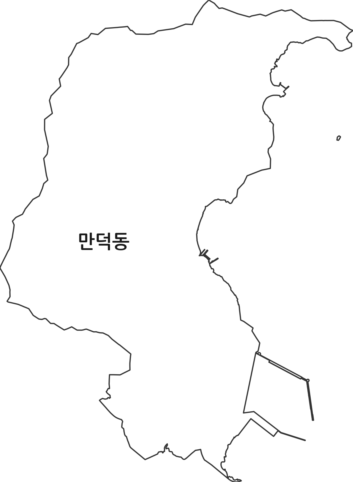 전라남도 여수시 만덕동 행정동 행정구역 경계 지도