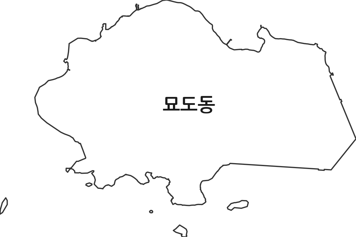 전라남도 여수시 묘도동 행정동 행정구역 경계 지도