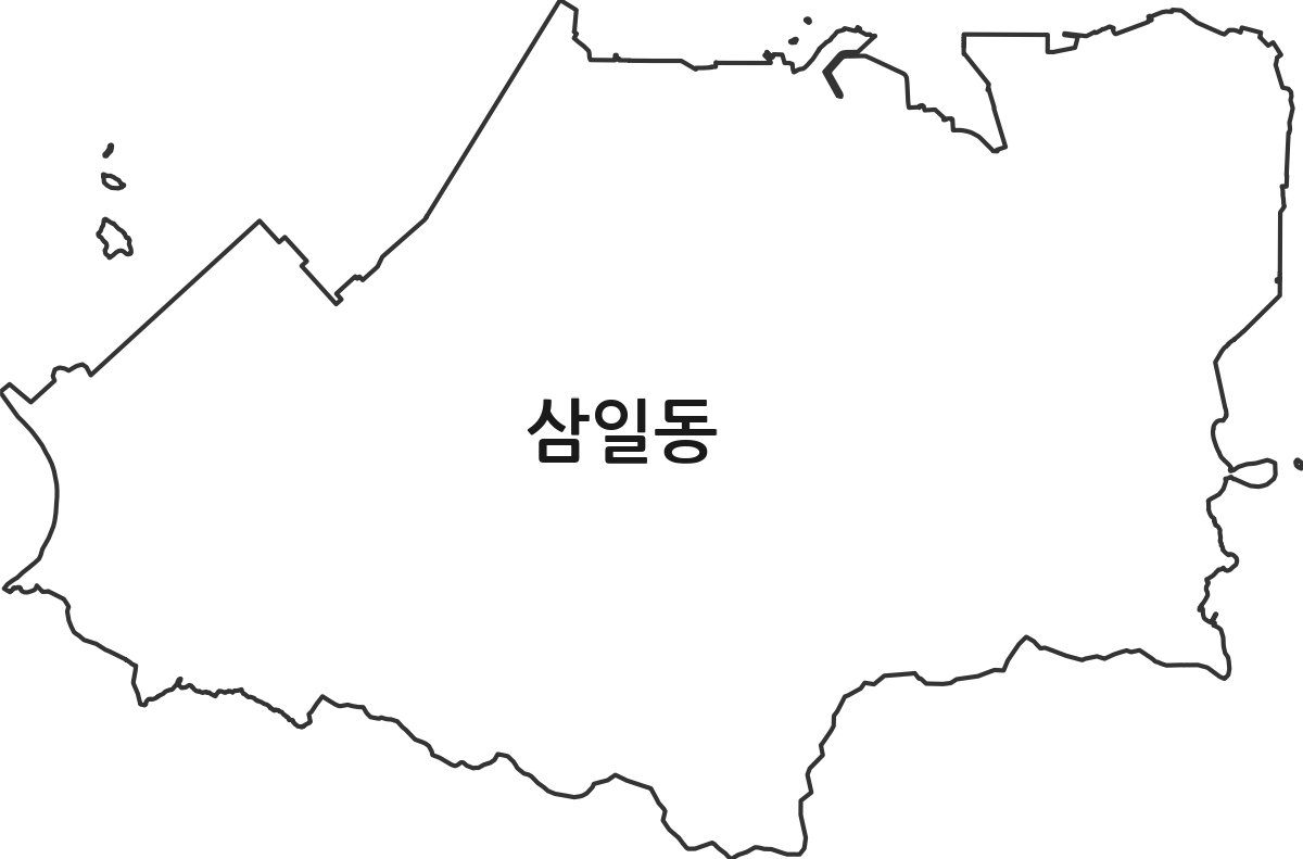 전라남도 여수시 삼일동 행정동 행정구역 경계 지도