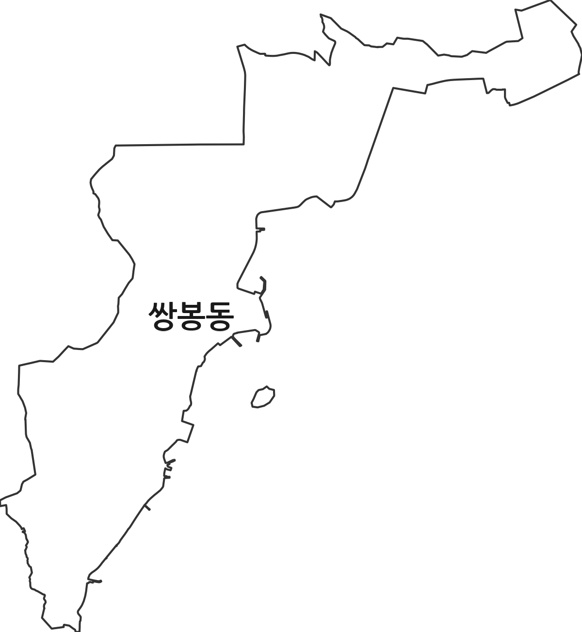 전라남도 여수시 쌍봉동 행정동 행정구역 경계 지도