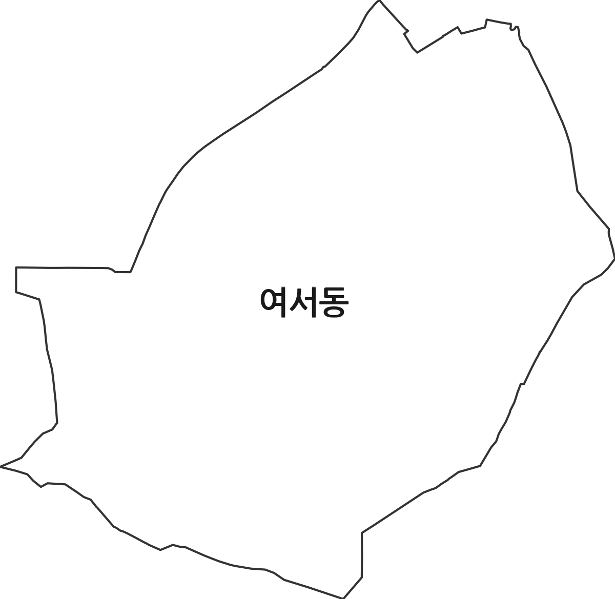 전라남도 여수시 여서동 행정동 행정구역 경계 지도