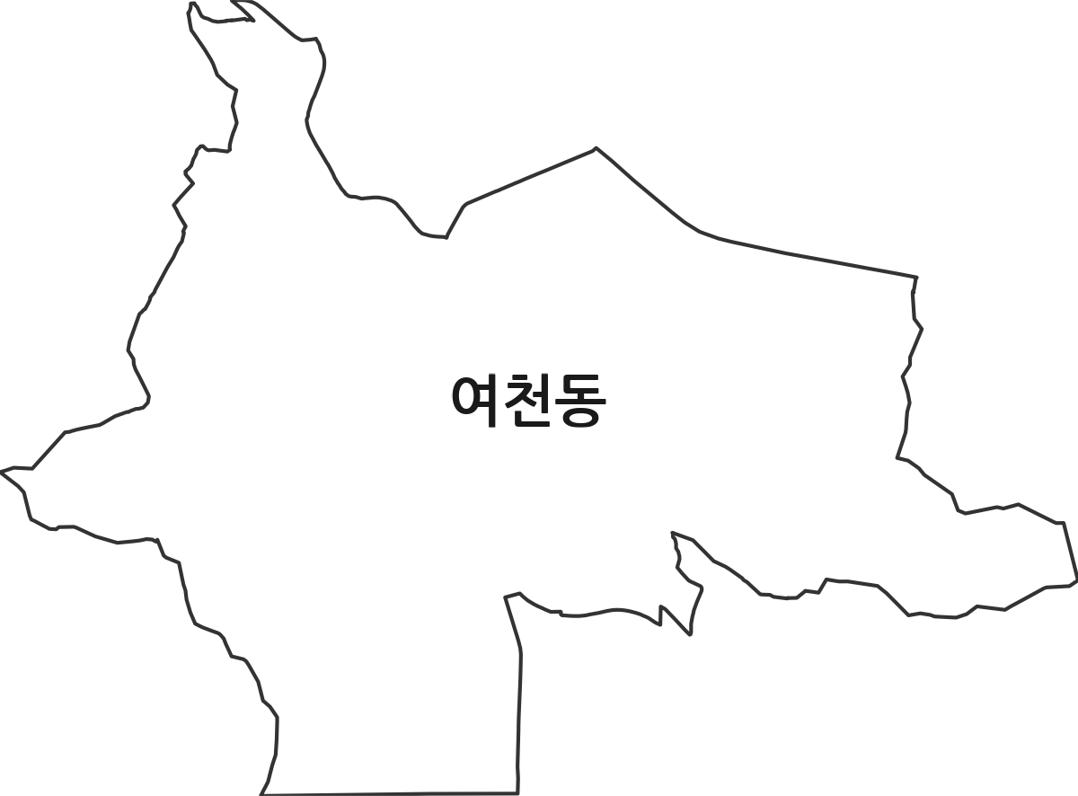 전라남도 여수시 여천동 행정동 행정구역 경계 지도