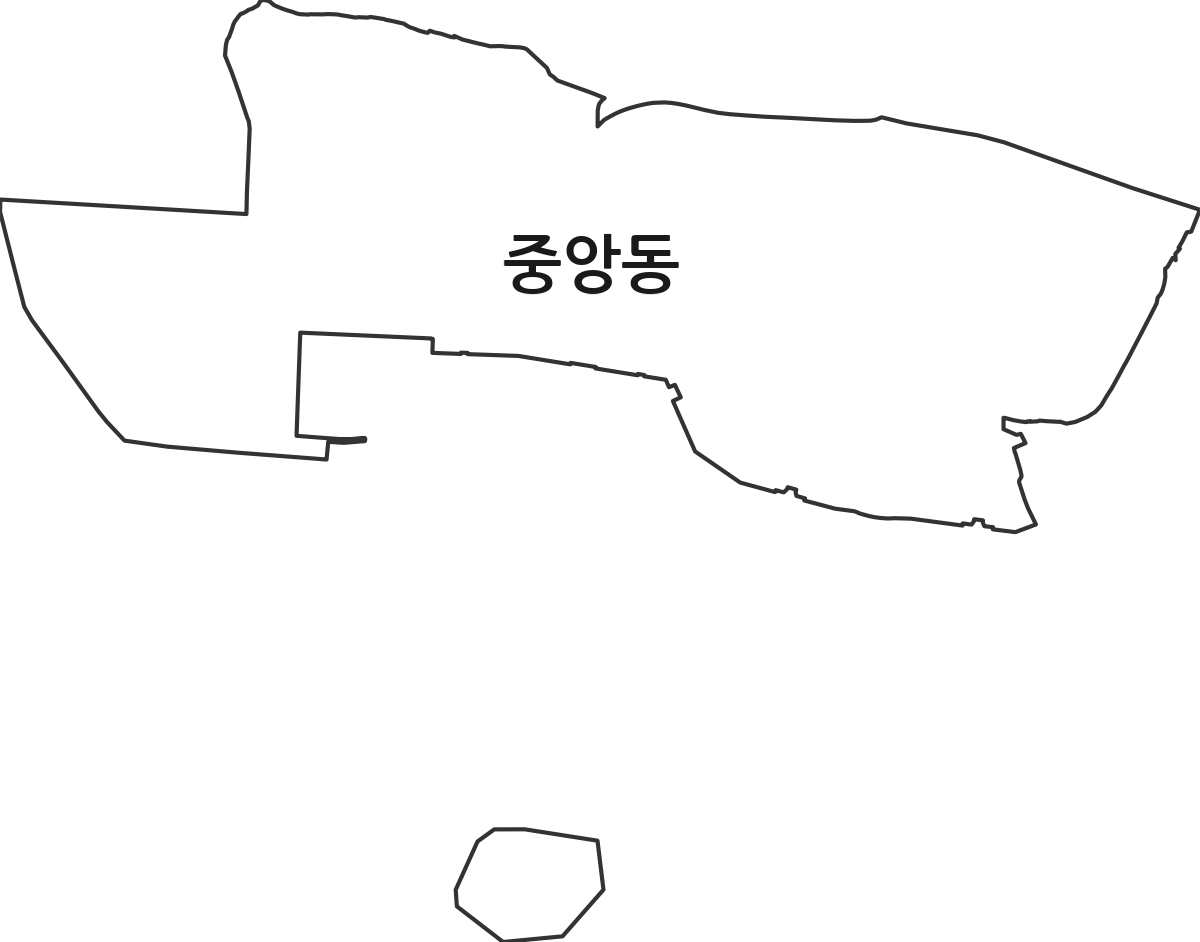 전라남도 여수시 중앙동 행정동 행정구역 경계 지도