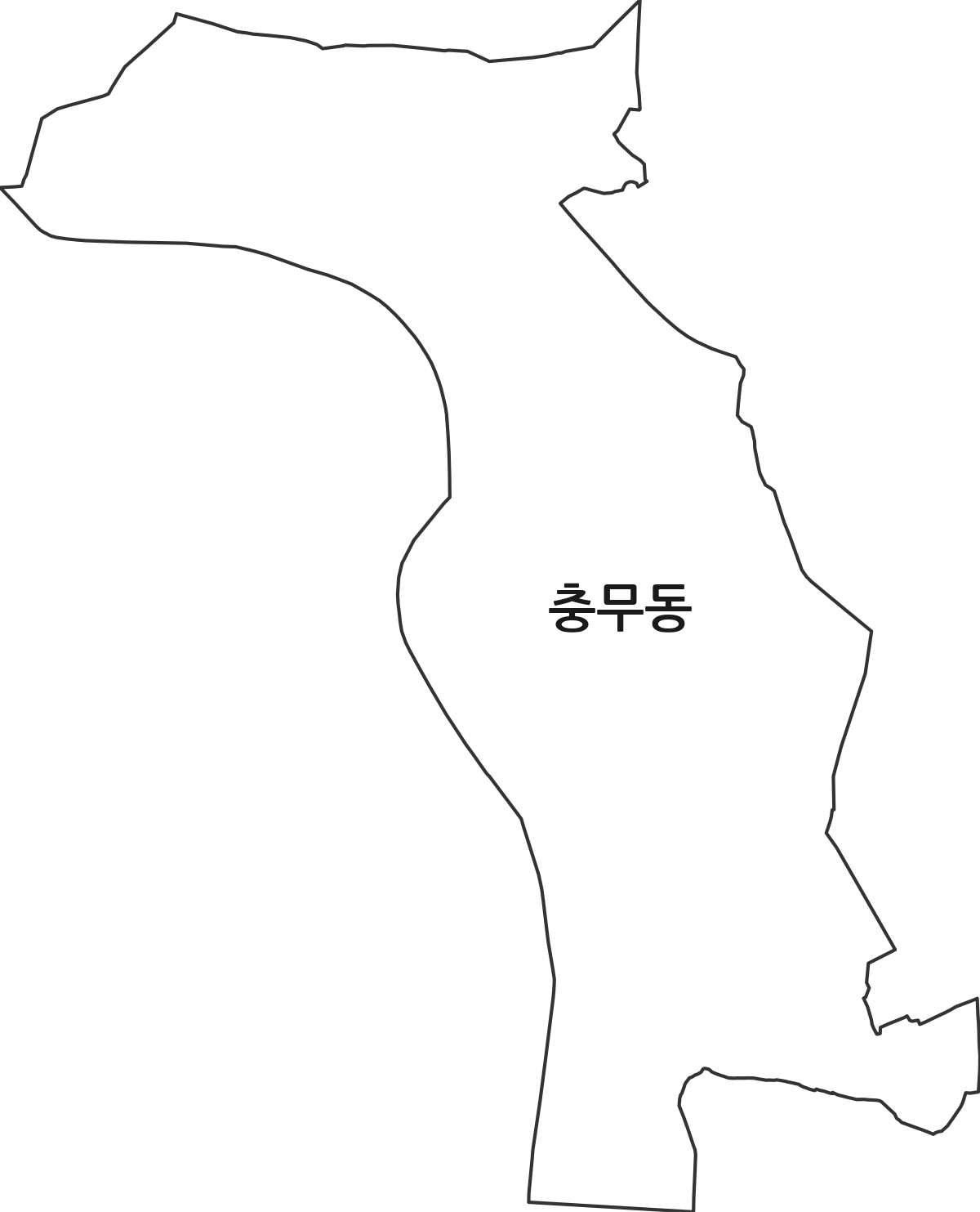 전라남도 여수시 충무동 행정동 행정구역 경계 지도