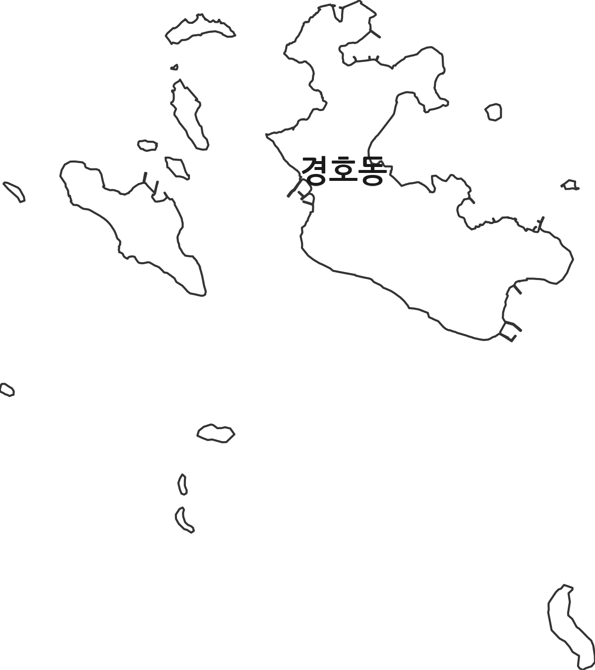 전라남도 여수시 경호동 법정동 행정구역 경계 지도