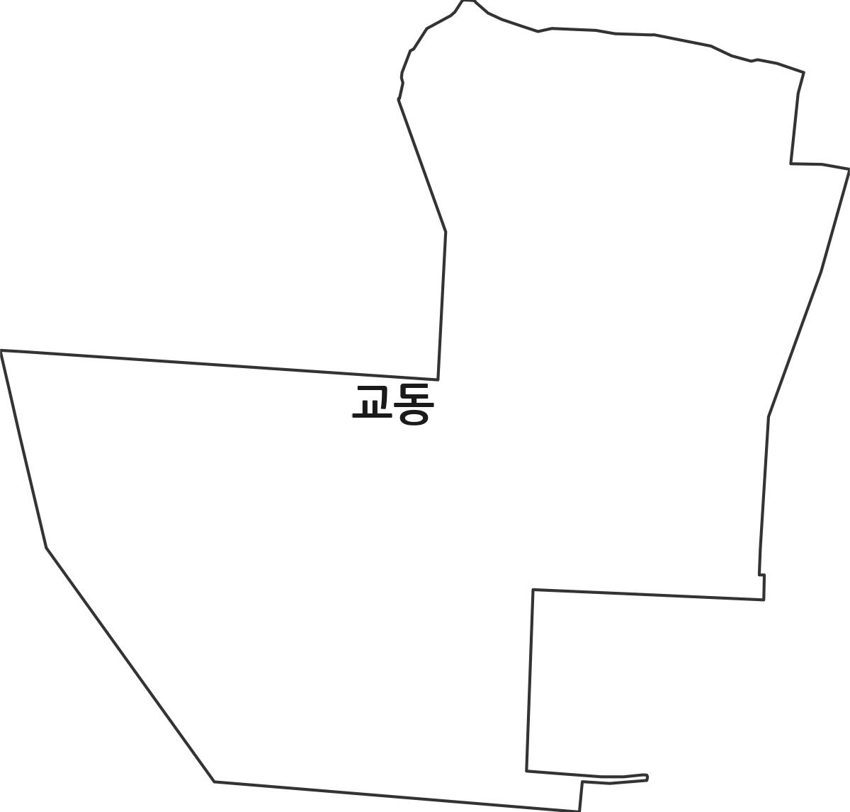전라남도 여수시 교동 법정동 행정구역 경계 지도