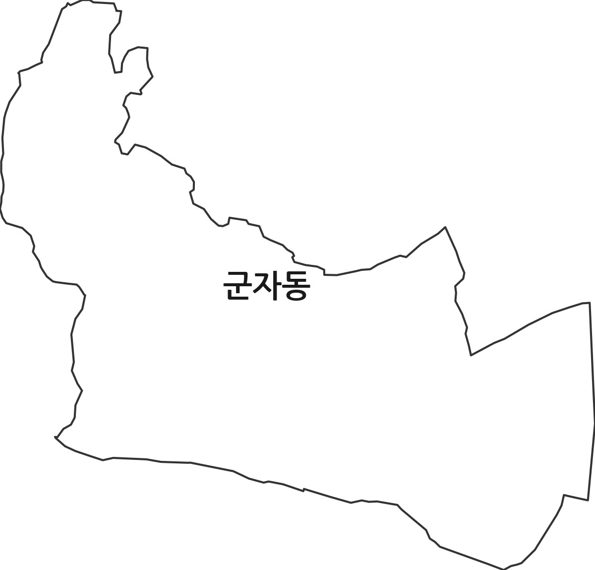 전라남도 여수시 군자동 법정동 행정구역 경계 지도