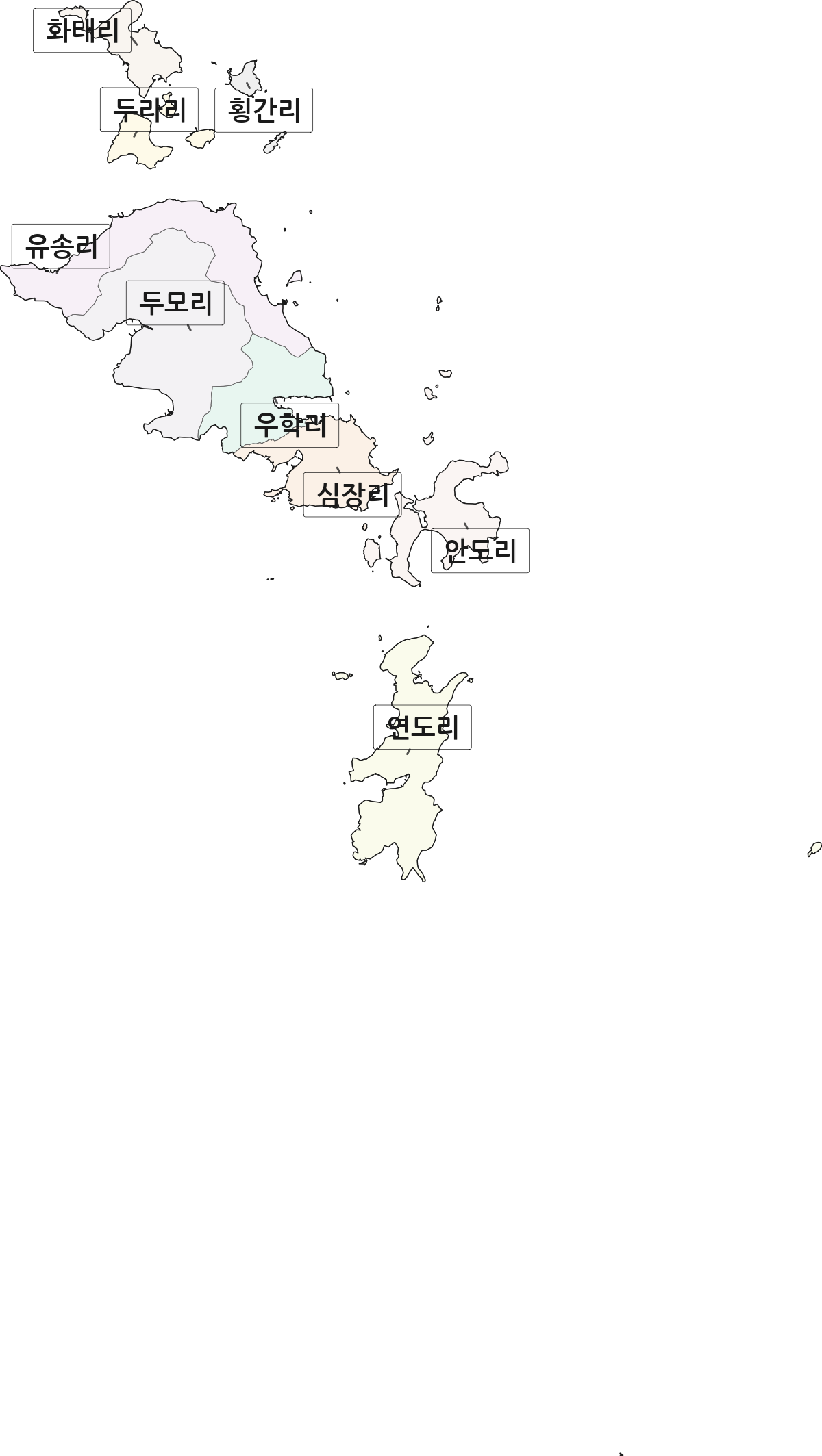 전라남도 여수시 남면 법정동 리 구분 행정구역 경계 지도